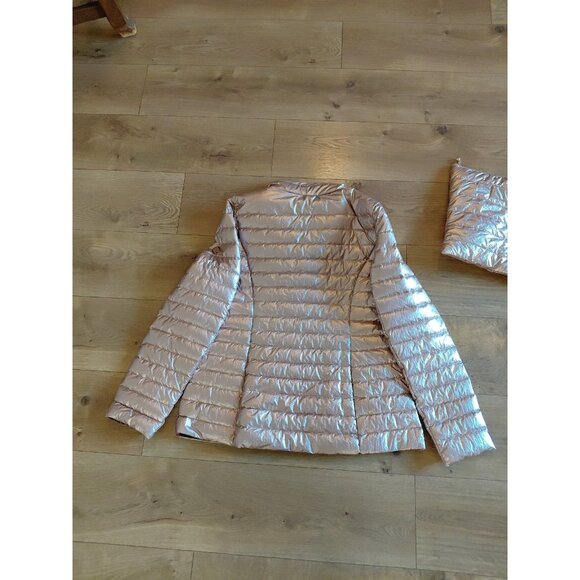 Kate Spade Rose Gold Packable Down Filled Puffer Jacket Medium Has Carry Bag - Picture 11 of 16